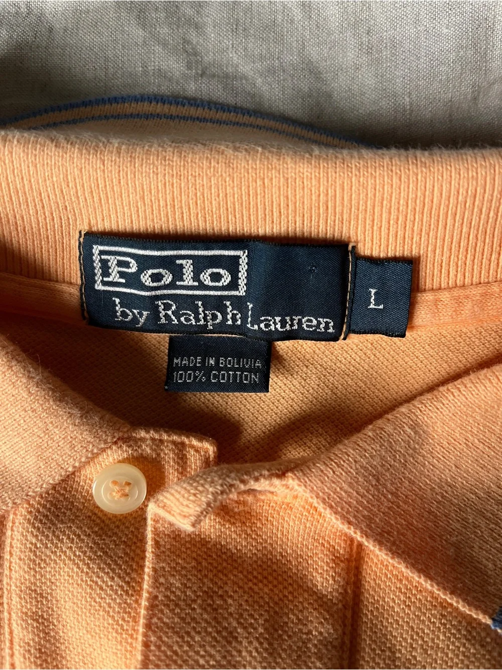 Ralph Lauren Peach Short-Sleeve Polo with Contrast Trim